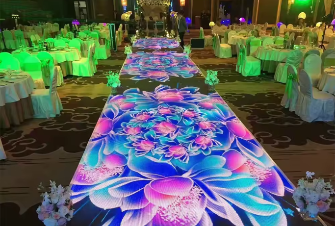 Immersive led dance floor display for event celebrations