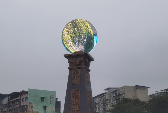 City Landmarks & Plazas LED Sphere display